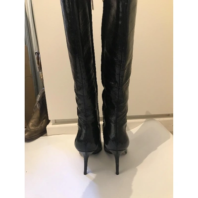 Pre-owned Dolce & Gabbana Patent Leather Boots In Black