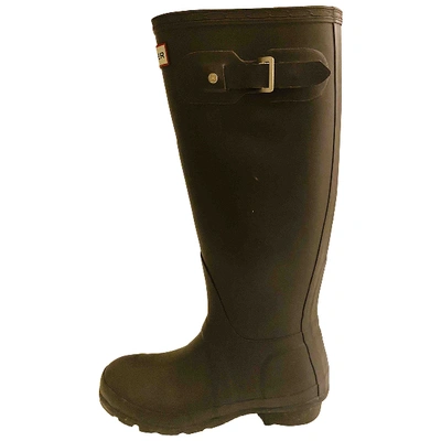 Pre-owned Hunter Brown Rubber Boots