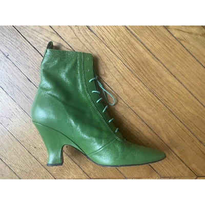 Pre-owned Marc Jacobs Green Leather Ankle Boots