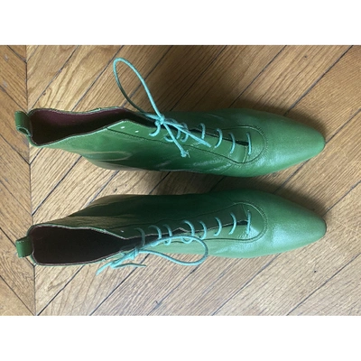 Pre-owned Marc Jacobs Green Leather Ankle Boots