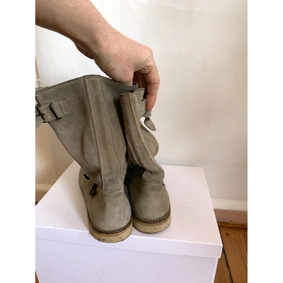 Pre-owned Comptoir Des Cotonniers Beige Suede Ankle Boots