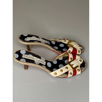Pre-owned Christian Lacroix Ecru Leather Sandals