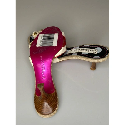 Pre-owned Christian Lacroix Ecru Leather Sandals