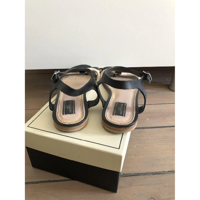 Pre-owned By Malene Birger Leather Sandal In Black