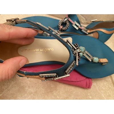 Pre-owned Emanuel Ungaro Cloth Sandal In Turquoise
