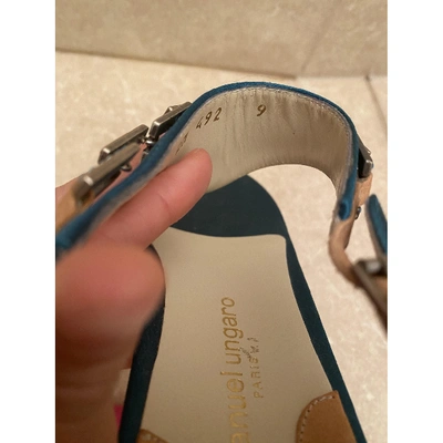 Pre-owned Emanuel Ungaro Cloth Sandal In Turquoise