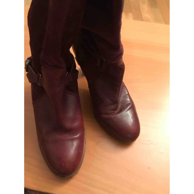 Pre-owned Comptoir Des Cotonniers Boots In Burgundy