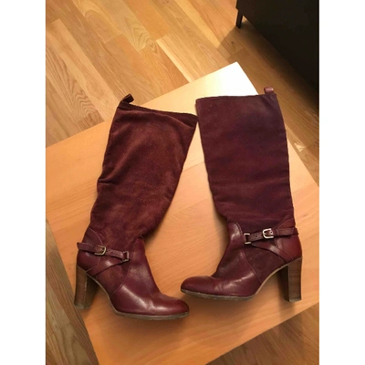 Pre-owned Comptoir Des Cotonniers Boots In Burgundy