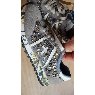 Pre-owned Premiata Leather Trainers In Grey