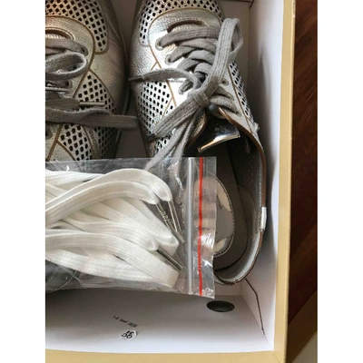 Pre-owned Michael Kors Leather Trainers In Silver