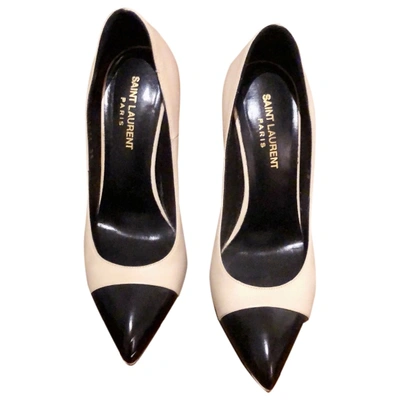 Pre-owned Saint Laurent Janis Beige Leather Heels