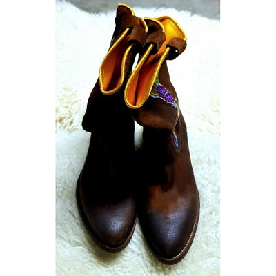 Pre-owned Elena Iachi Brown Leather Boots