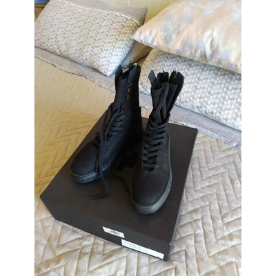 Pre-owned Cinzia Araia Black Suede Ankle Boots