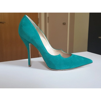 Pre-owned Paul Andrew Turquoise Suede Heels