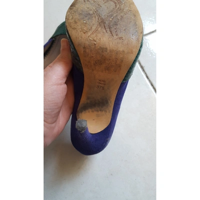 Pre-owned Jean-michel Cazabat Leather Heels In Purple