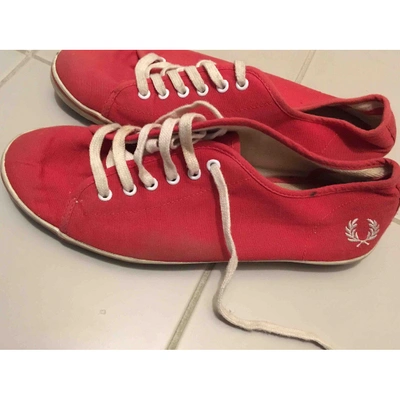 Pre-owned Fred Perry Cloth Trainers In Red