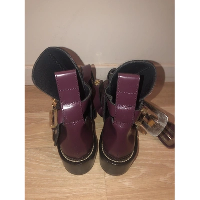 Pre-owned Balenciaga Ceinture Burgundy Leather Ankle Boots