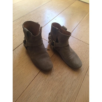 Pre-owned Isabel Marant Khaki Suede Ankle Boots