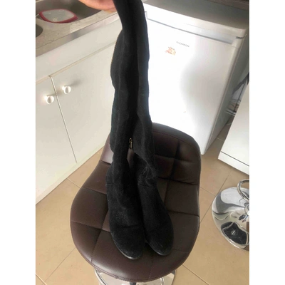Pre-owned Atelier Mercadal Black Suede Boots