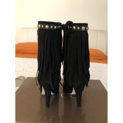 Pre-owned Gucci Black Suede Ankle Boots