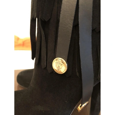 Pre-owned Gucci Black Suede Ankle Boots