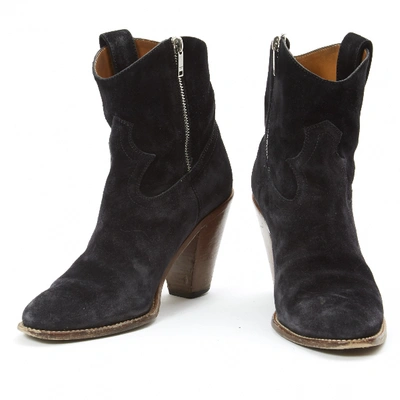 Pre-owned Saint Laurent Ankle Boots In Black