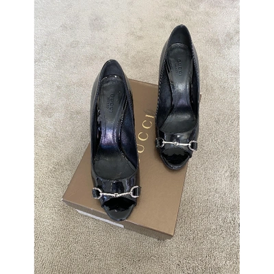 Pre-owned Gucci Patent Leather Heels In Black