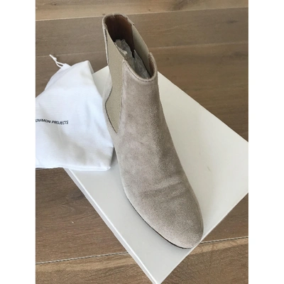Pre-owned Common Projects Suede Ankle Boots