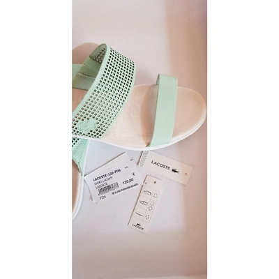 Pre-owned Lacoste Leather Mules In Green