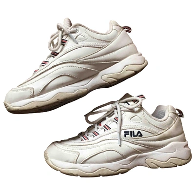 Pre-owned Fila Leather Trainers In White