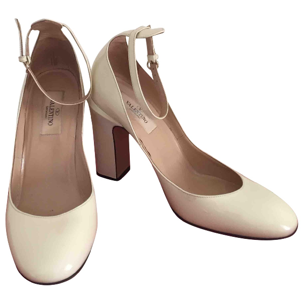 Pre Owned Valentino Garavani Tango White Patent Leather Heels Modesens