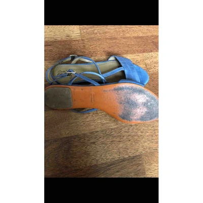 Pre-owned Santoni Leather Sandal In Blue