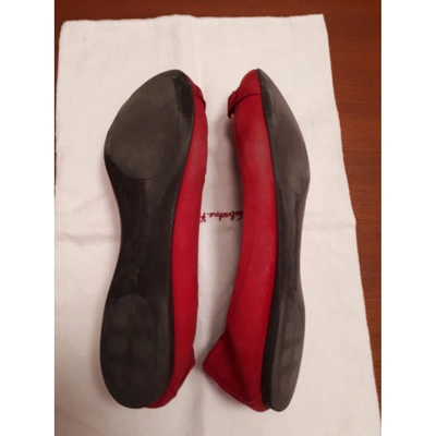 Pre-owned Ferragamo Leather Ballet Flats In Pink