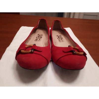 Pre-owned Ferragamo Leather Ballet Flats In Pink