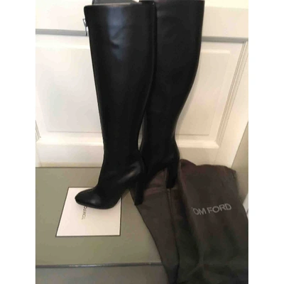 Pre-owned Tom Ford Black Leather Boots