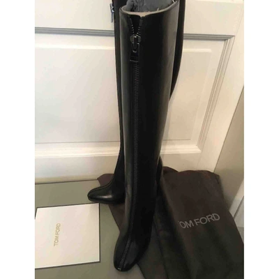 Pre-owned Tom Ford Black Leather Boots