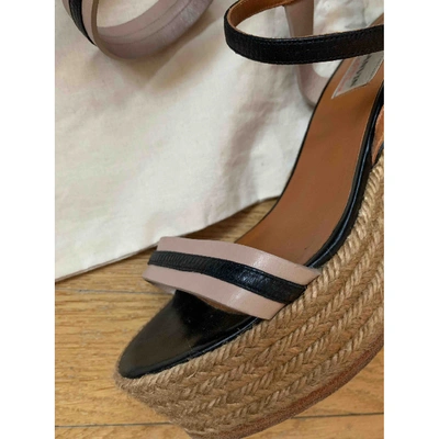 Pre-owned Lanvin Leather Espadrilles In Black