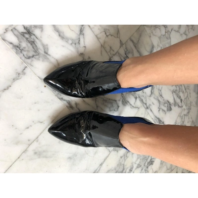 Pre-owned Alberto Guardiani Patent Leather Ankle Boots In Black
