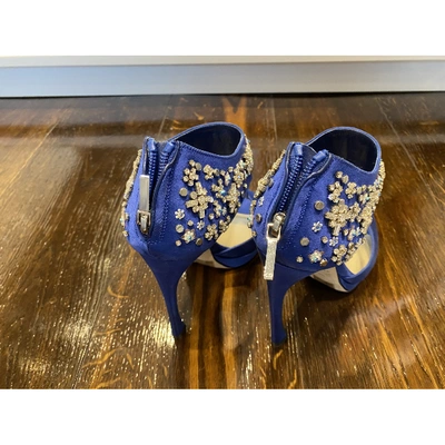 Pre-owned Dior Cloth Sandals In Blue