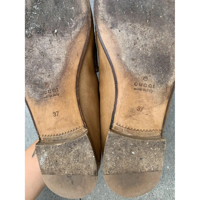 Pre-owned Gucci Leather Flats In Brown