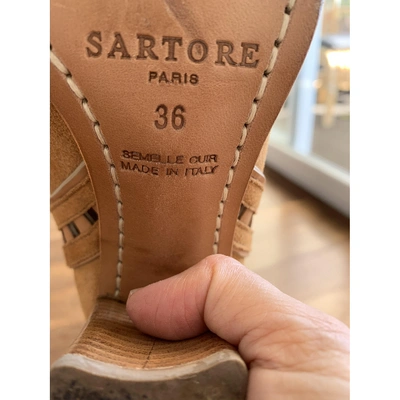 Pre-owned Sartore Ankle Boots In Camel