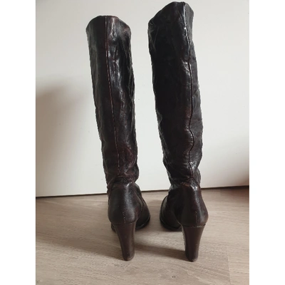 Pre-owned Pedro Garcia Leather Boots In Brown