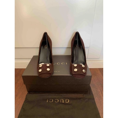 Pre-owned Gucci Heels In Brown