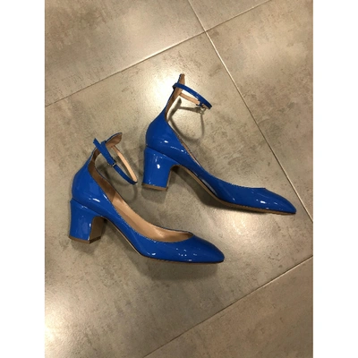 Pre-owned Valentino Garavani Tango Patent Leather Heels In Blue