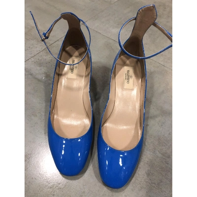 Pre-owned Valentino Garavani Tango Patent Leather Heels In Blue