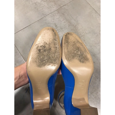 Pre-owned Valentino Garavani Tango Patent Leather Heels In Blue