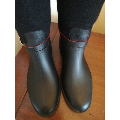 Pre-owned Trussardi Jeans Black Rubber Boots | ModeSens