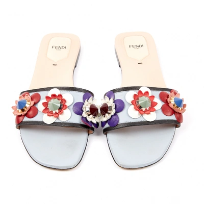 Pre-owned Fendi Leather Mules & Clogs In Multicolour