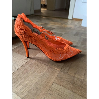 Pre-owned Gucci Cloth Heels In Orange