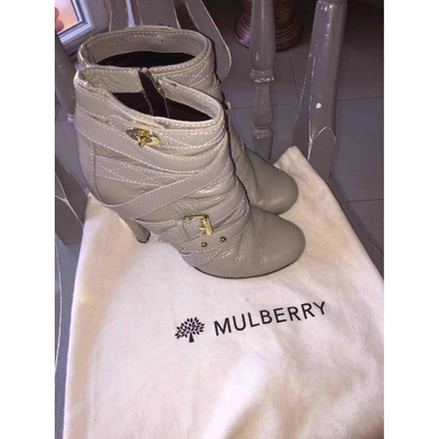 Pre-owned Mulberry Grey Leather Ankle Boots